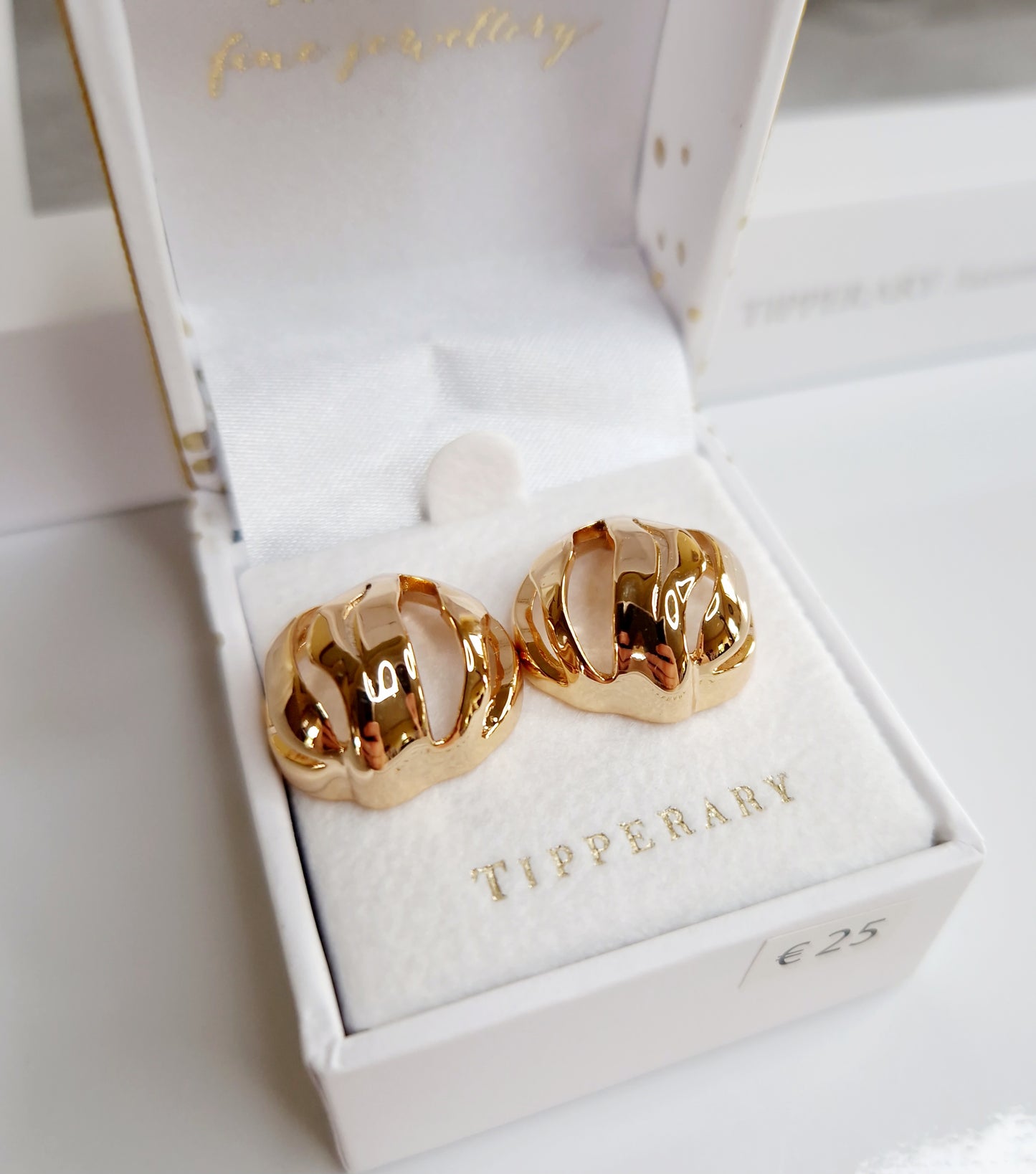 Earrings Shell Design Yellow Gold