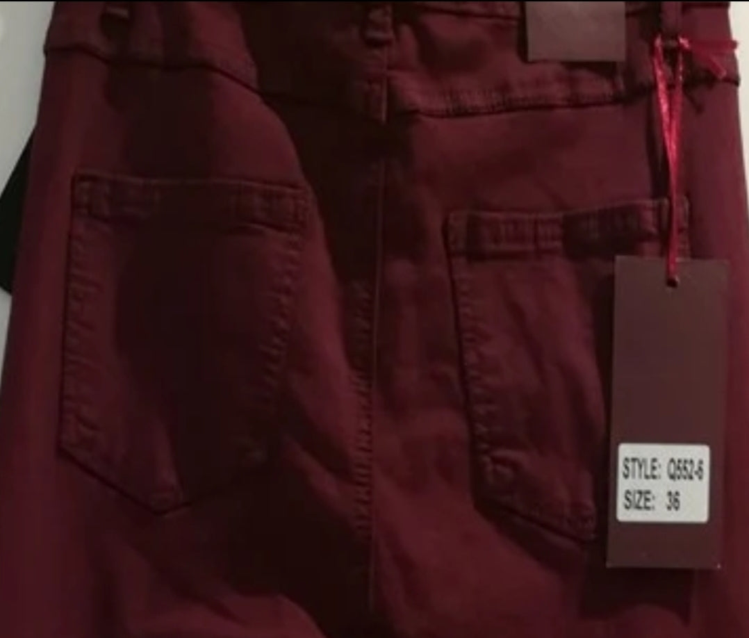 Jeans Skinny Style Burgundy