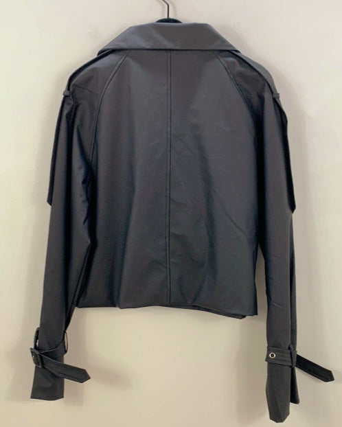 Jacket Cropped Trench Style Black