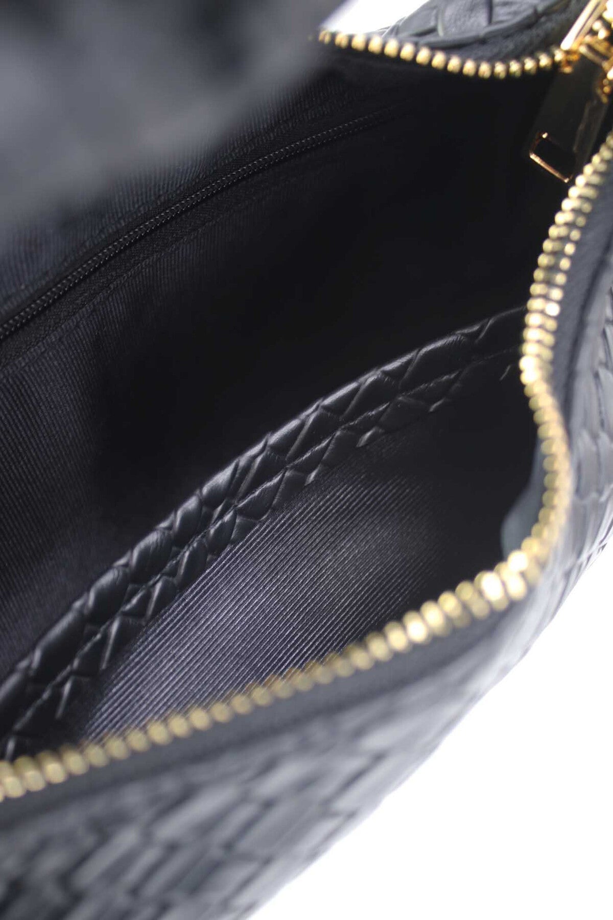 Bag Woven Effect with knot detail Black