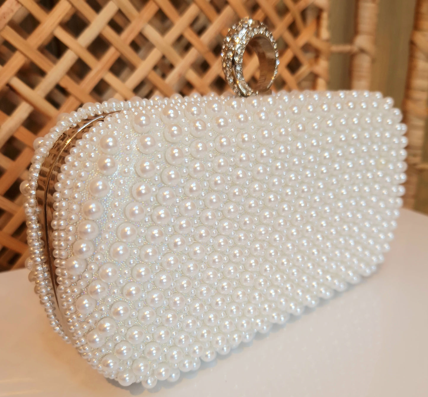 Bag Pearl Clutch White