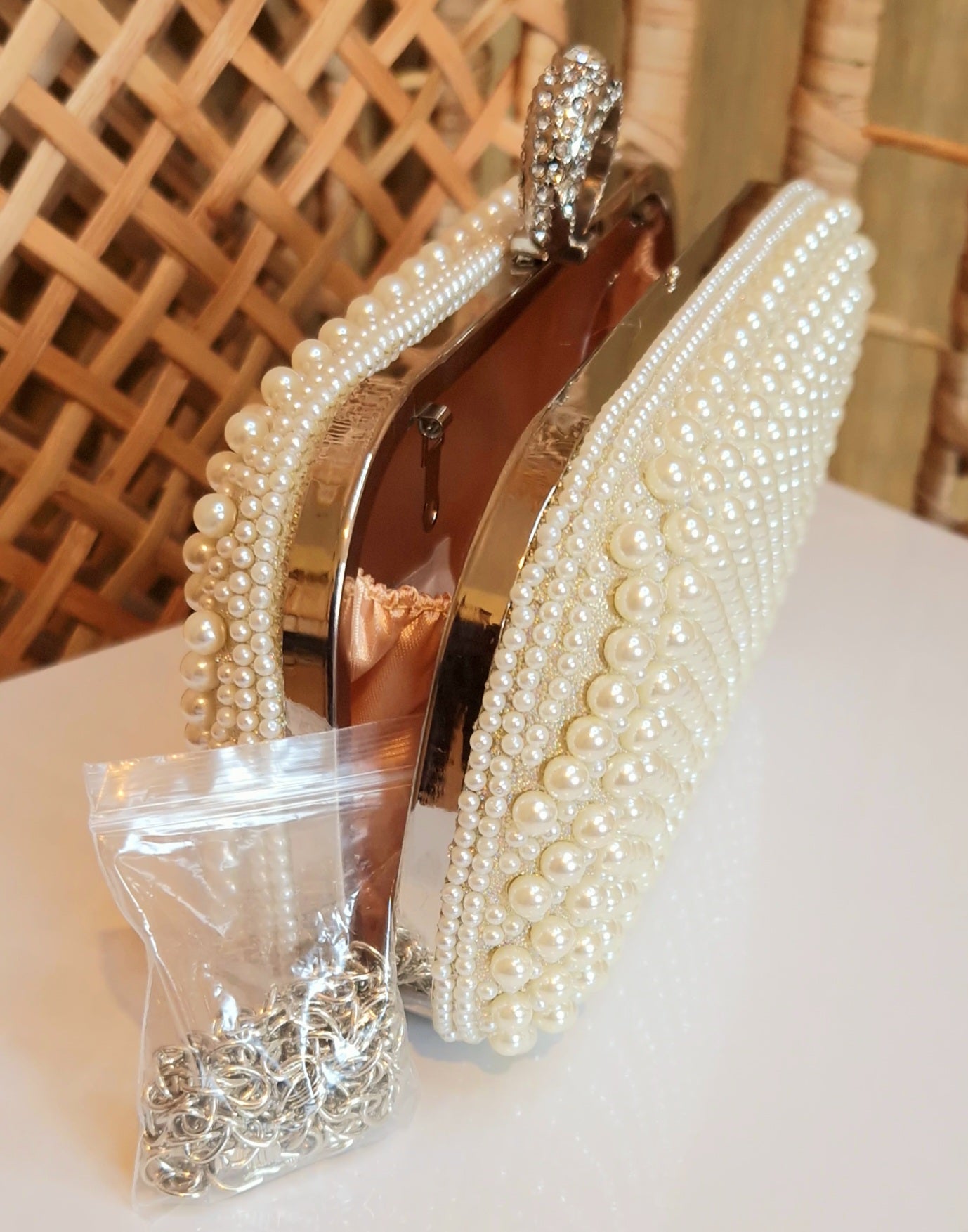 Bag Pearl Clutch Ivory
