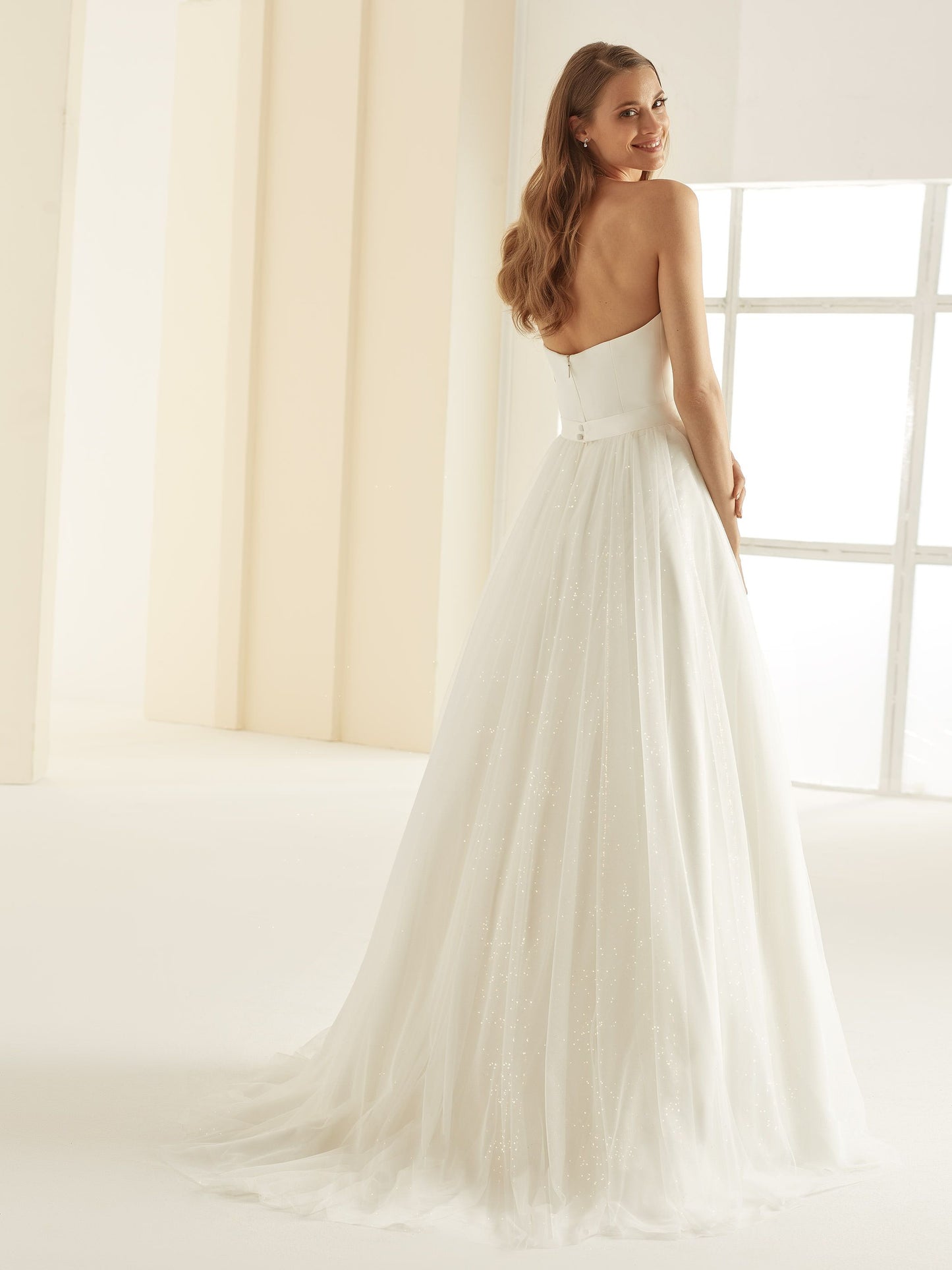 Overskirt Transparent Sparkle Tulle Ivory