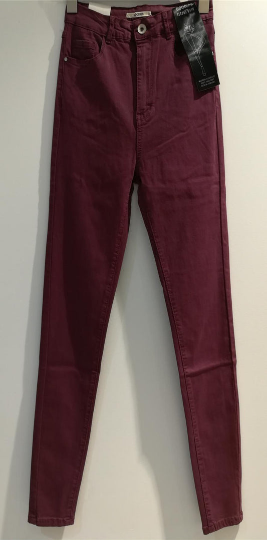 Jeans Skinny Style Burgundy