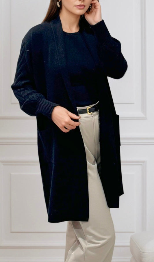 Cardigan Long with pockets Black