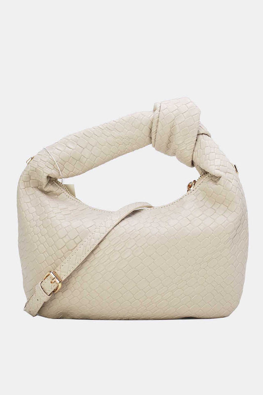 Bag Woven Effect with knot detail Beige